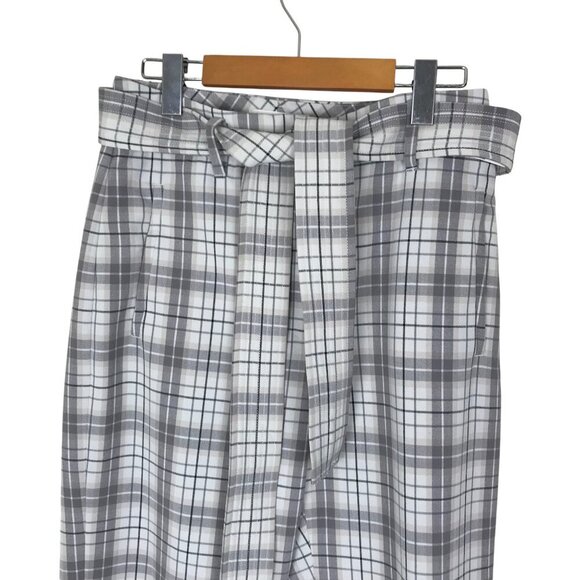 Aritzia Wilfred Plaid High Waisted With Belt Dress Pants Size 8 - Picture 3 of 9